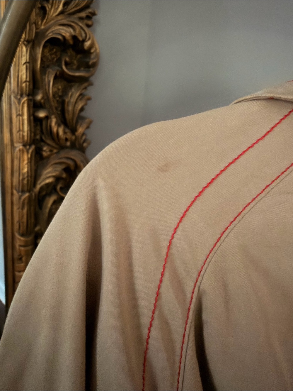 Free People Beige Trench Coat with Red Lining - Women’s Belted Trench - Picture 11 of 14
